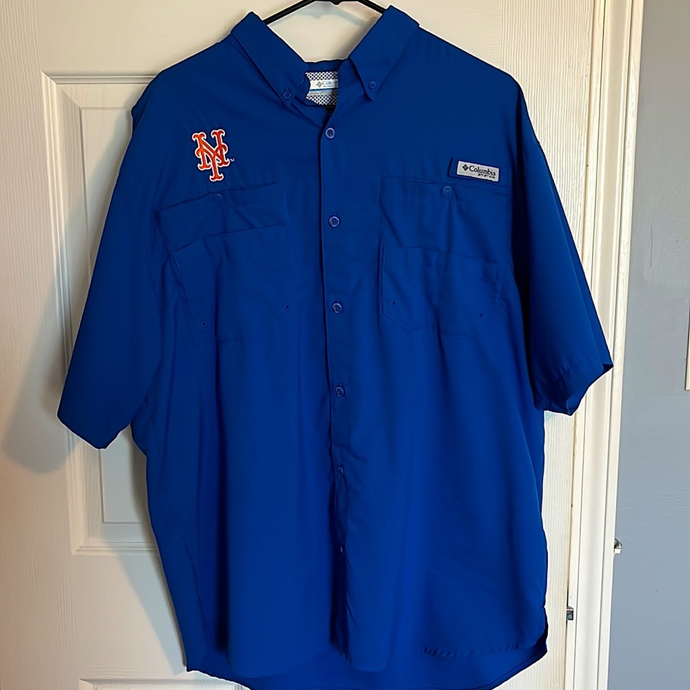 Columbia PFG NY Mets Fishing Shirt